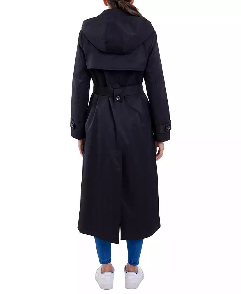 London Fog Women's Hooded Belted Maxi Trench Coat 2