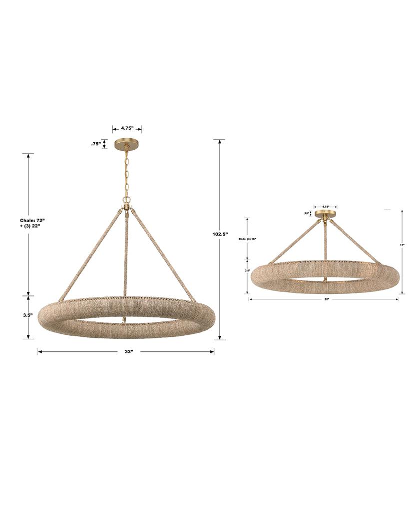 Crystorama Oakley 8-Light Semi-Flush Mount