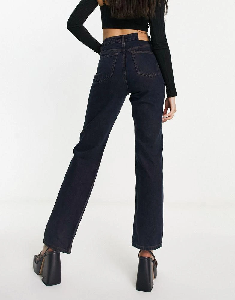 Weekday Weekday Rowe extra high waisted straight leg jeans in teal blue wash 2