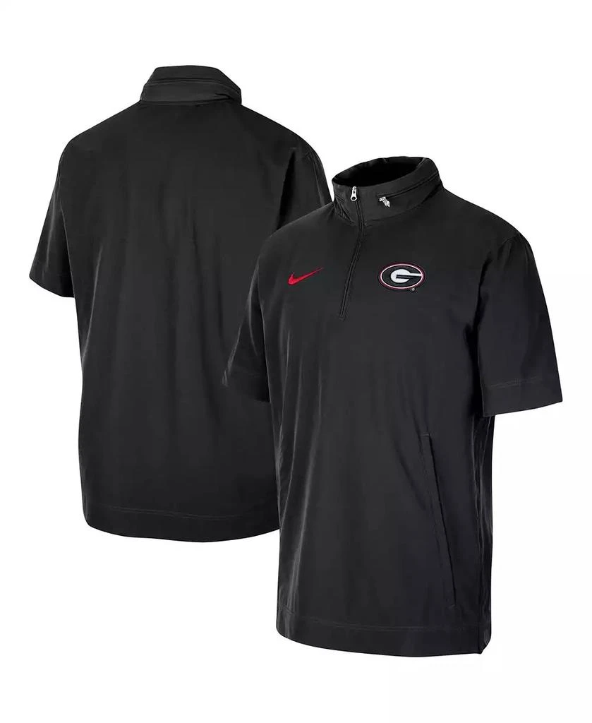 NIKE Men's Black Georgia Bulldogs Coaches Half-Zip Short Sleeve Jacket 1