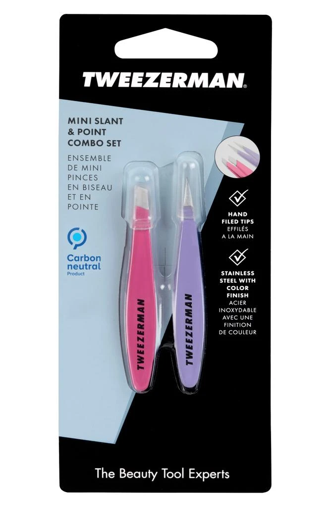 Tweezerman Mini Slant Oval & Point Tweezer Combo Set 5
