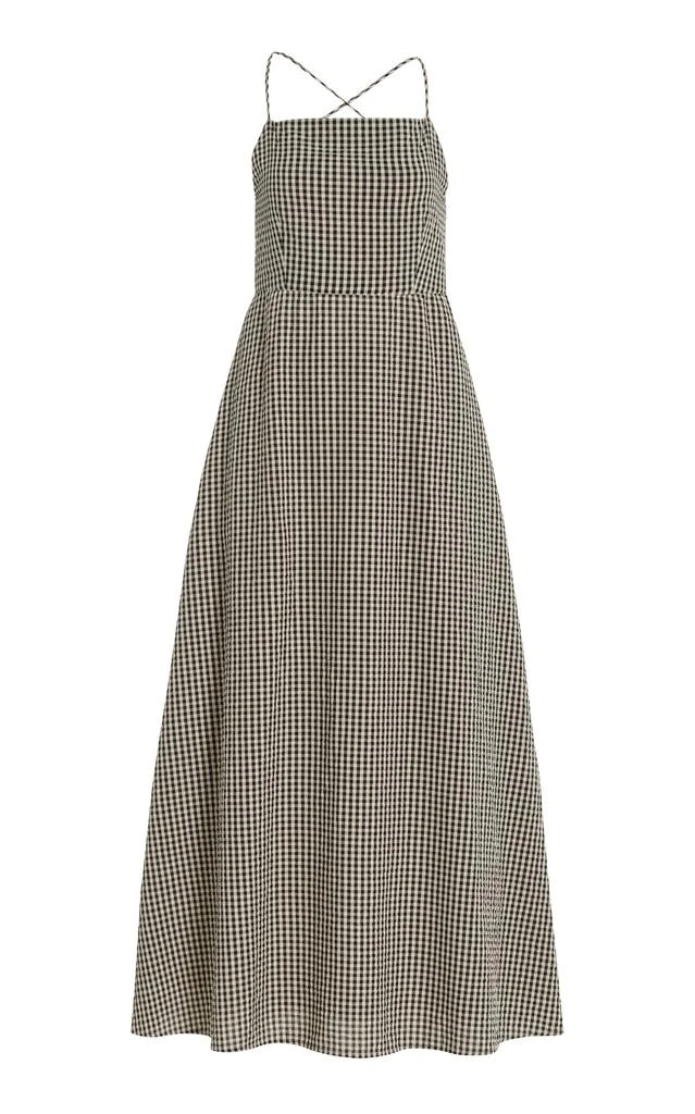 Posse Posse - Lori Open-Back Gingham Cotton Maxi Dress - Black - L - Moda Operandi 1