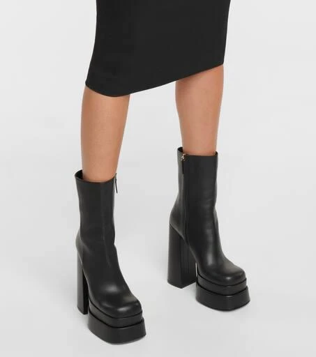 Versace Intrico leather platform ankle boots 4