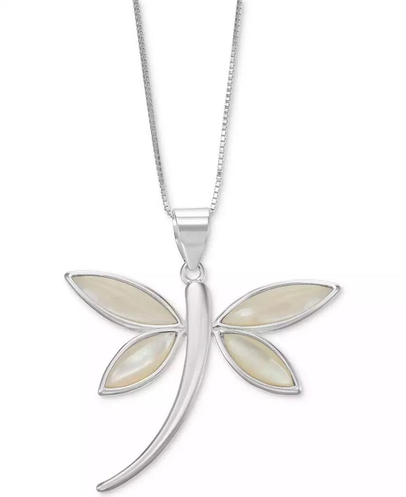Macy
s Mother-of-Pearl Dragonfly 18" Pendant Necklace in Sterling Silver 1