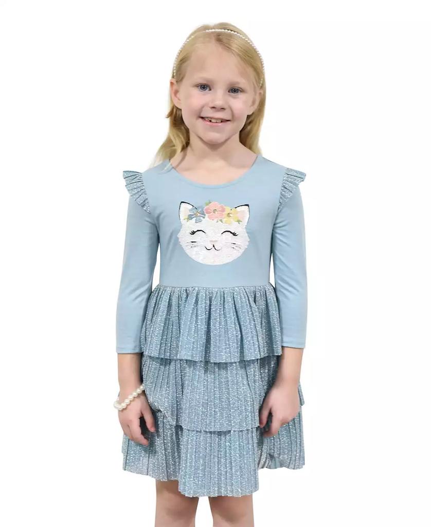 Pink & Violet Toddler & Little Girls Kitty Tutu Dress