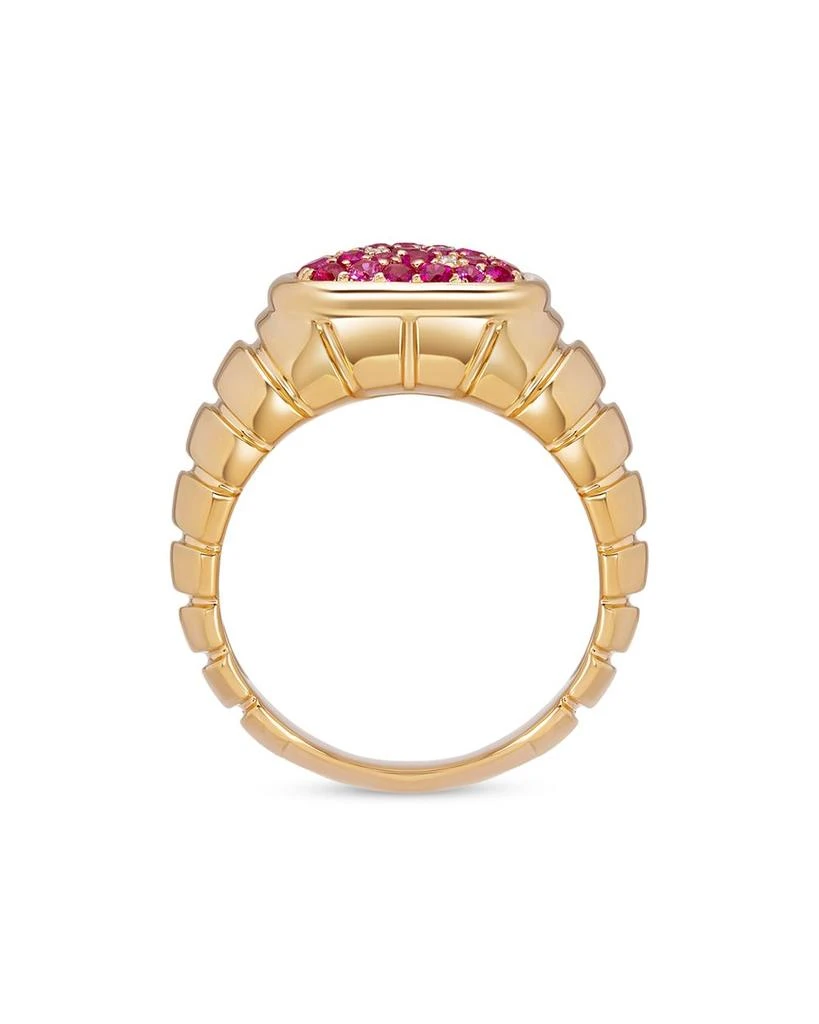 MARINA 18K Yellow Gold Timo Ruby & Diamond Pavé Ring 2