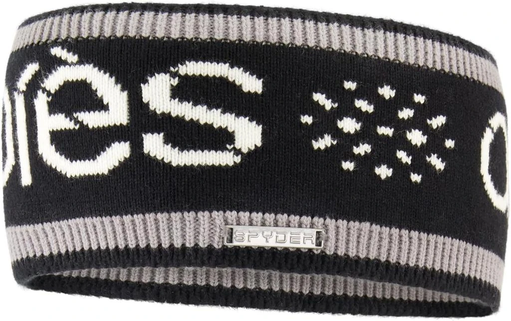 Spyder Spyder Womens Intarsia Apres Ski Knit Headband, Black, One Size 2