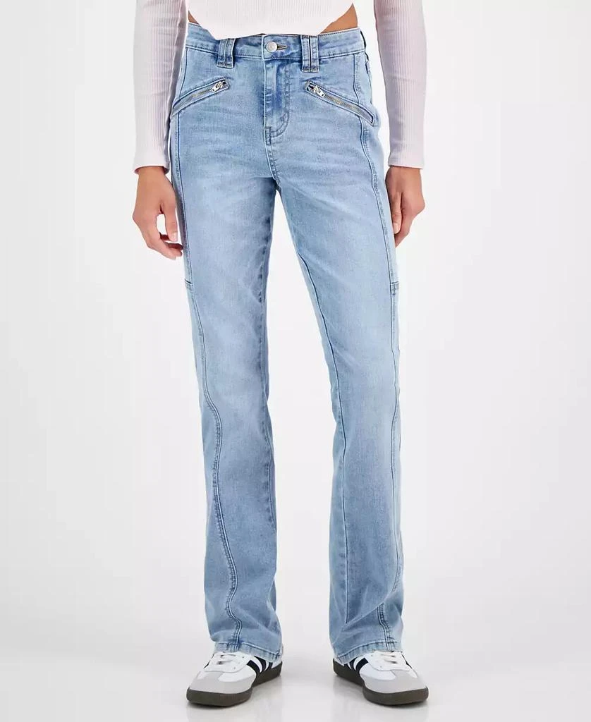 Madden Girl Juniors' High-Rise Zip-Pocket Bootcut Jeans 6