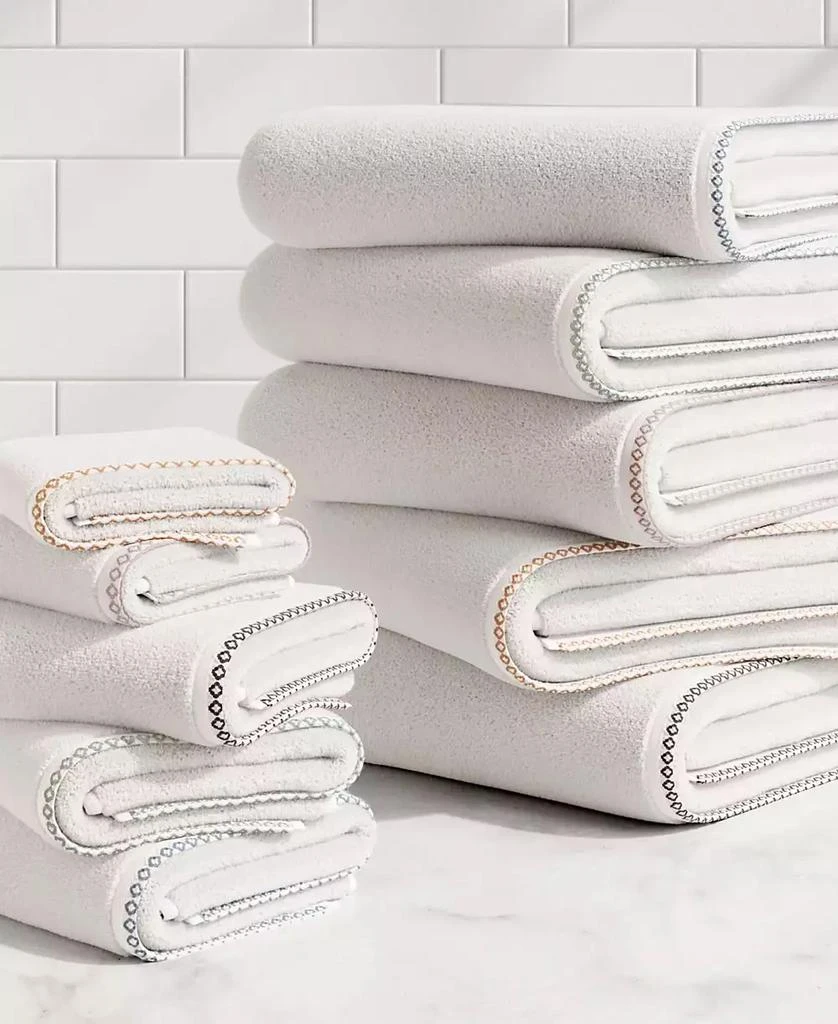 Linery 
Co Quick-Dry Cotton Decorative Border 4 Pack Bath Towel Set 3