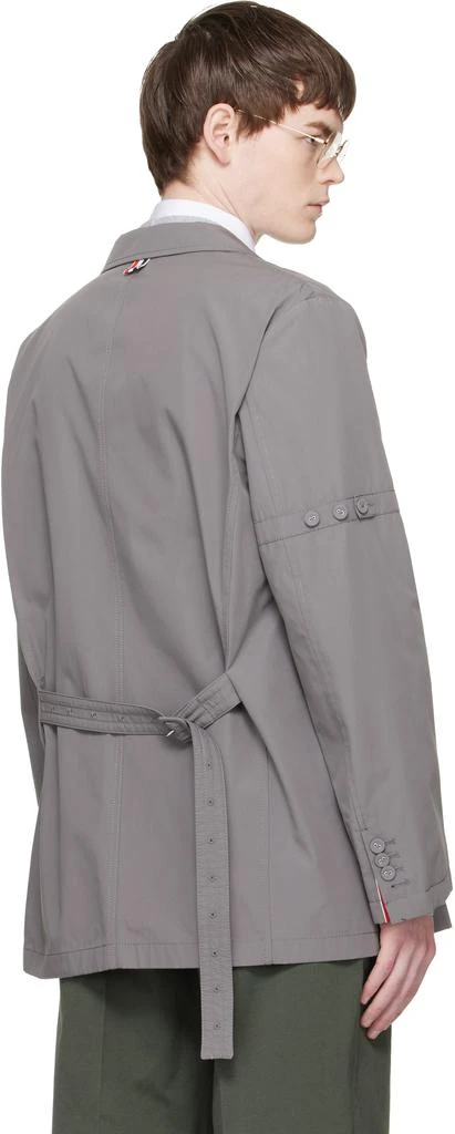 Thom Browne Gray Cotton Suiting Armband Unconstructed Blazer 3