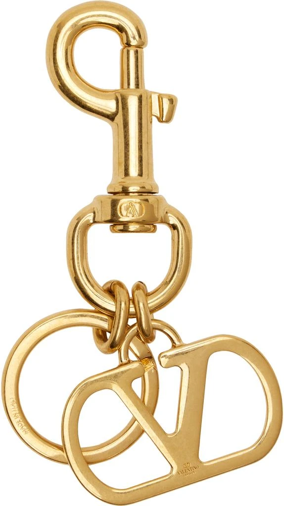 Valentino Gold VLogo Signature Bag Charm Keychain