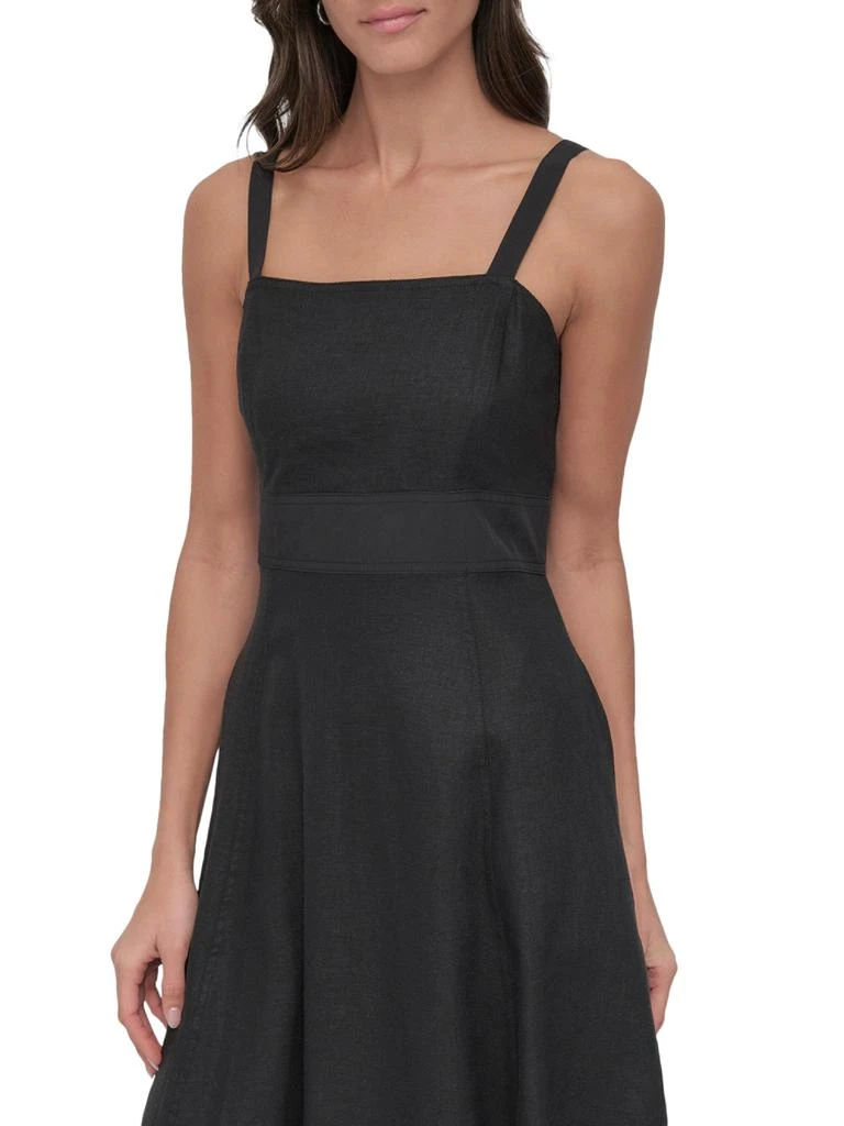 petite a line black dress Mac Duggal Petite Polka Dot Net Bustier A-Line Midi Dress main image 0