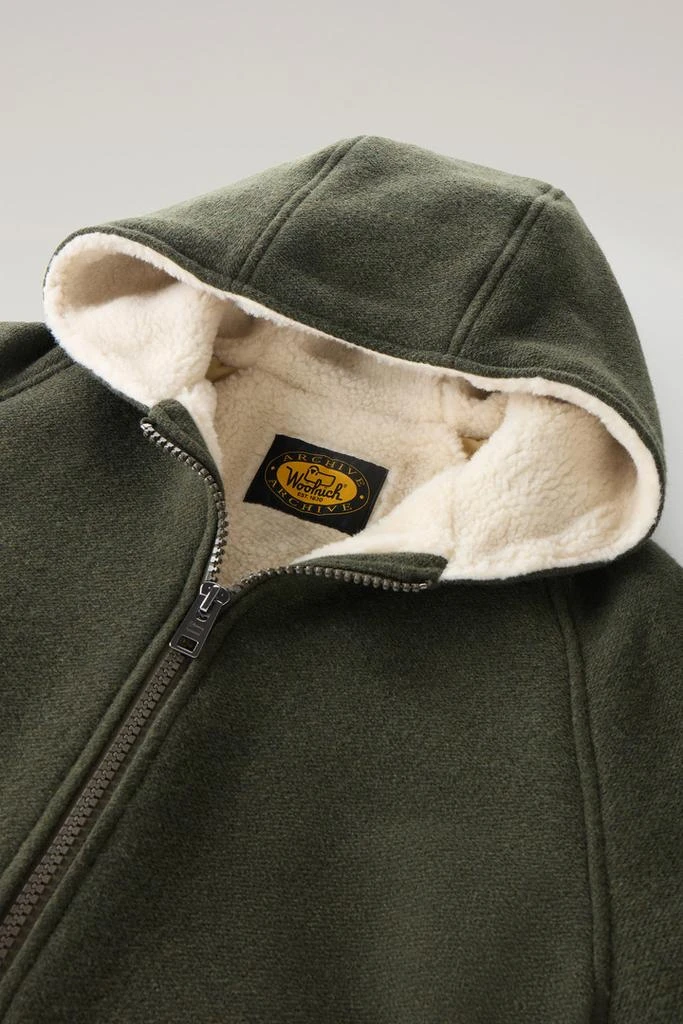 WOOLRICH Hooded Jacket in Recycled Manteco Wool Blend - Men - Green 6