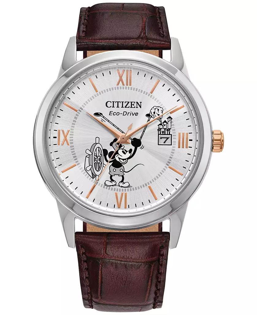 Citizen Eco-Drive Men's Steamboat Willie 1928 Brown Leather Strap Watch 40mm