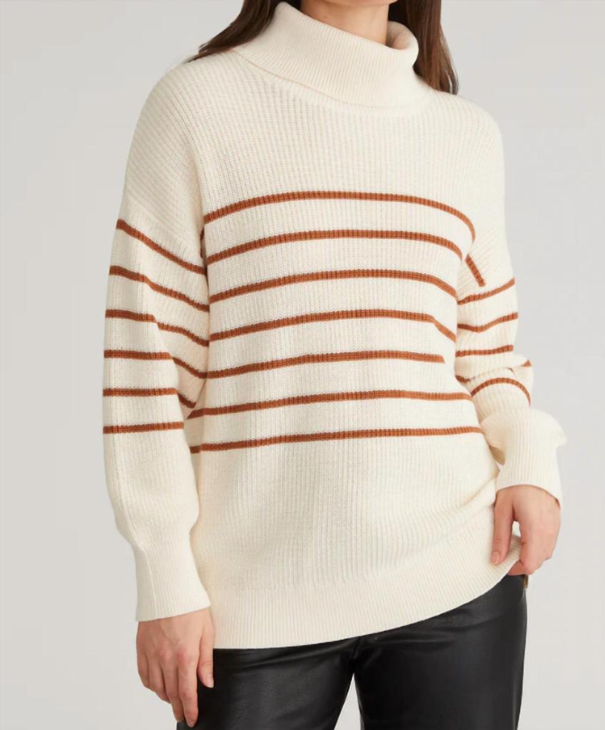 525 America 525 America - Elise Oversize Striped Turtleneck Pullover Sweater