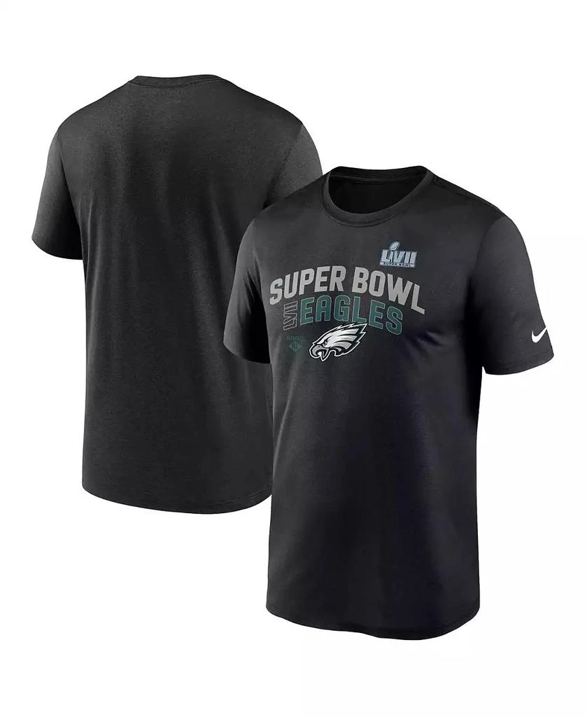 NIKE Men's Black Philadelphia Eagles Super Bowl LVII Team Logo Lockup T-shirt 4