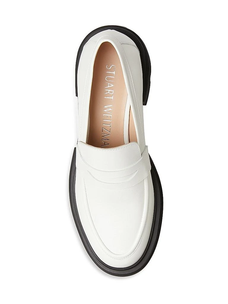Stuart Weitzman Soho Leather Lug-Sole Penny Loafers 5