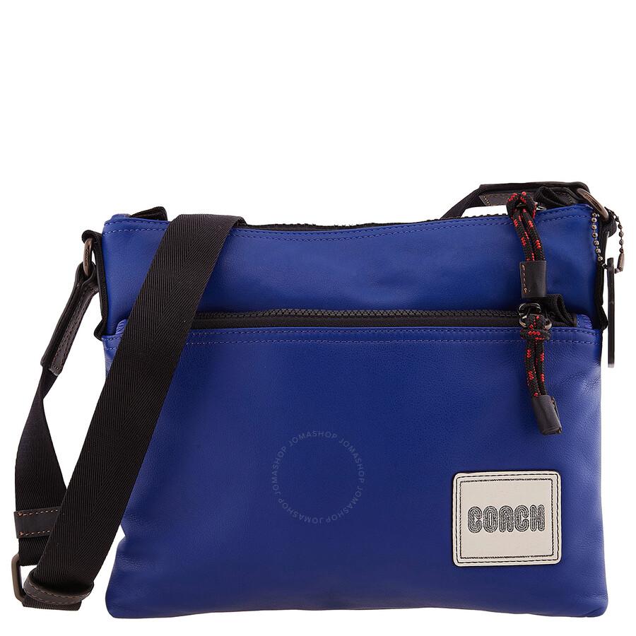 Coach Men s Coach Patch Pacer Crossbody Bag in Black Copper Sport Blue