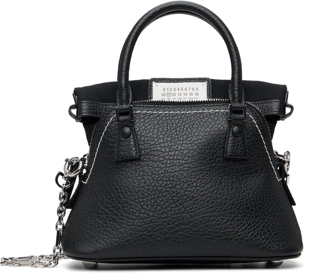 トートバッグ Maison Margiela Black leather micro 5AC handbag Maison Margiela 5AC Micro Leather Handbag (Shoulder bags