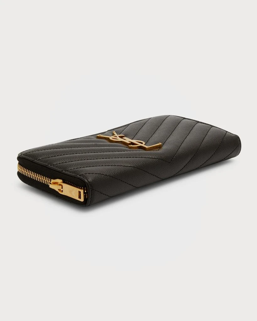 Yves Saint Laurent YSL Monogram Large Zip Wallet in Grained Leather 6