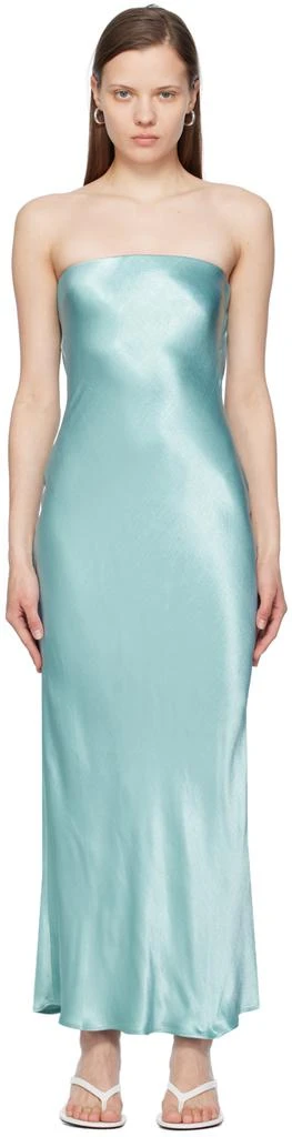 colour block maxi dress Blue Aqua Color Block Maxi Dress