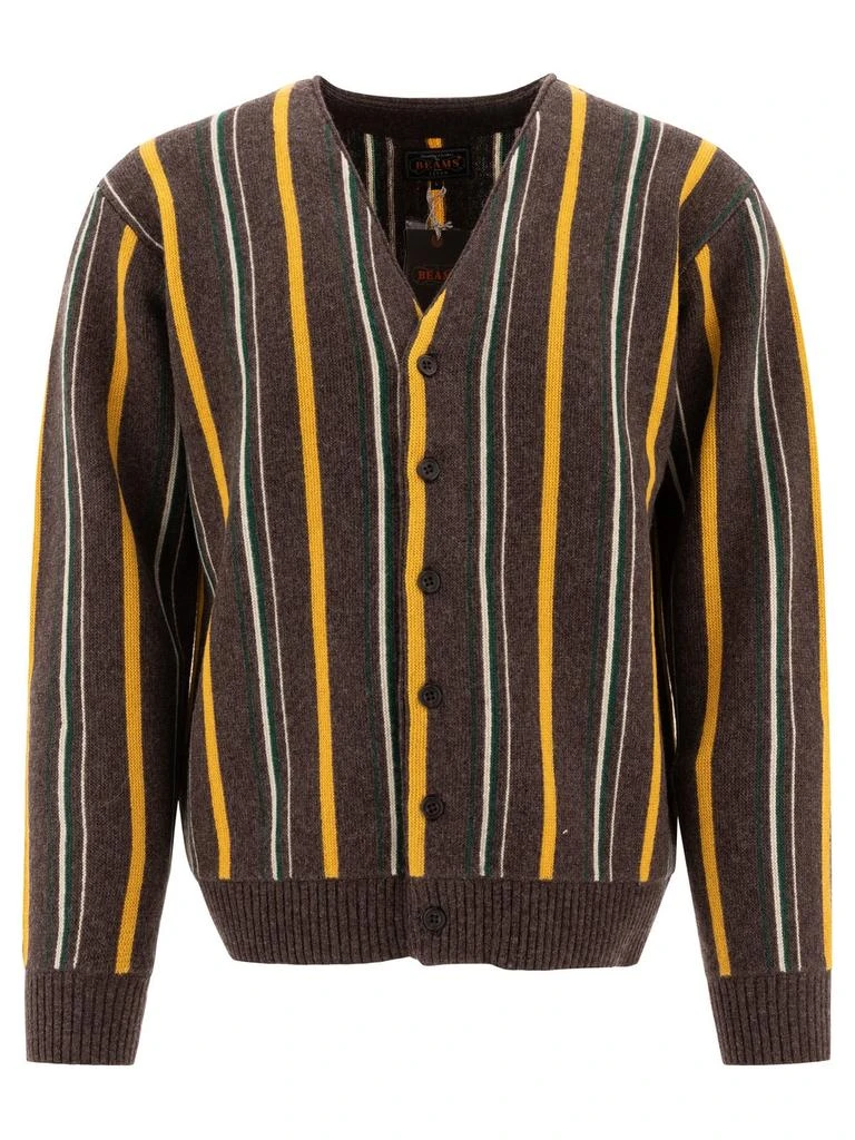 BEAMS PLUS Beams Plus Striped Knit Cardigan 1