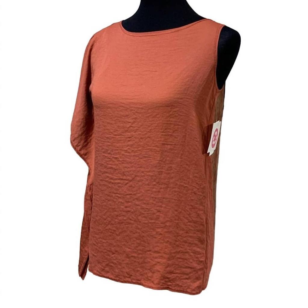 Rachel Roy Women's Asymmetrical Shoulder Ruffle Top In Terracotta