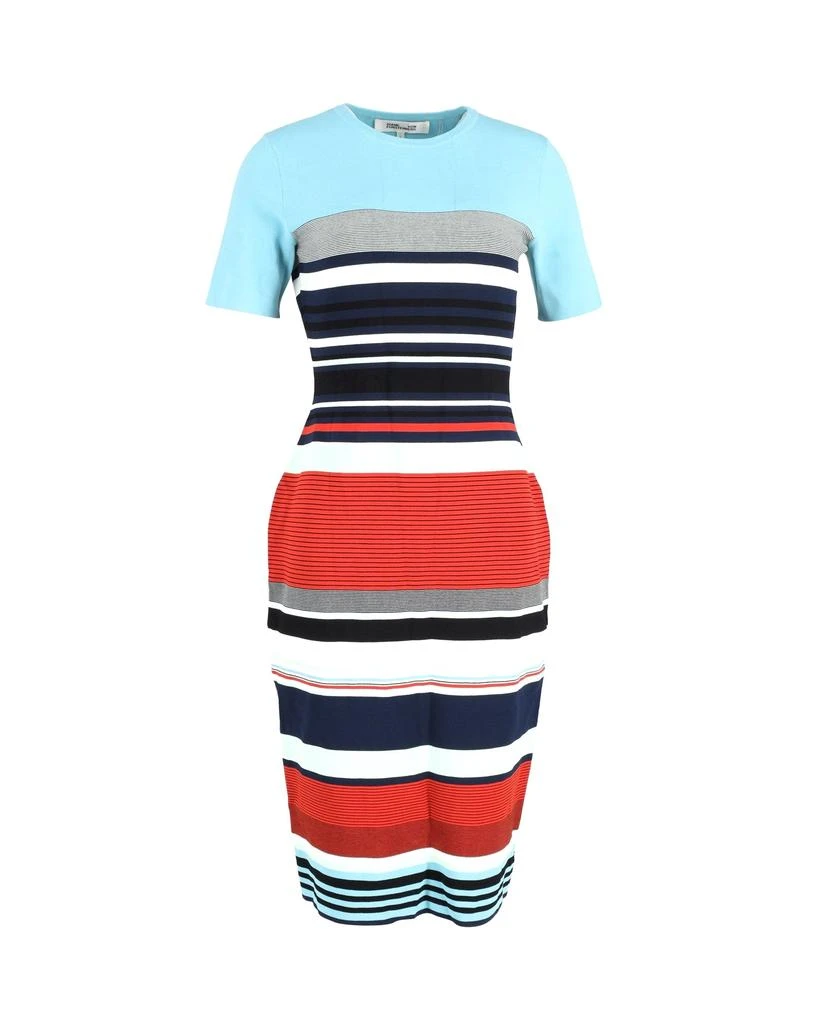 Diane von Furstenberg Diane Von Furstenberg Striped Midi Dress in Multicolor Viscose 1