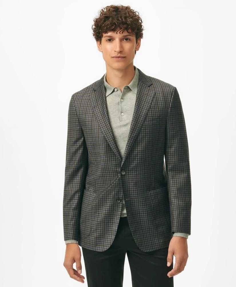Brooks Brothers Classic Fit Gingham Sport Coat in Merino Wool 1