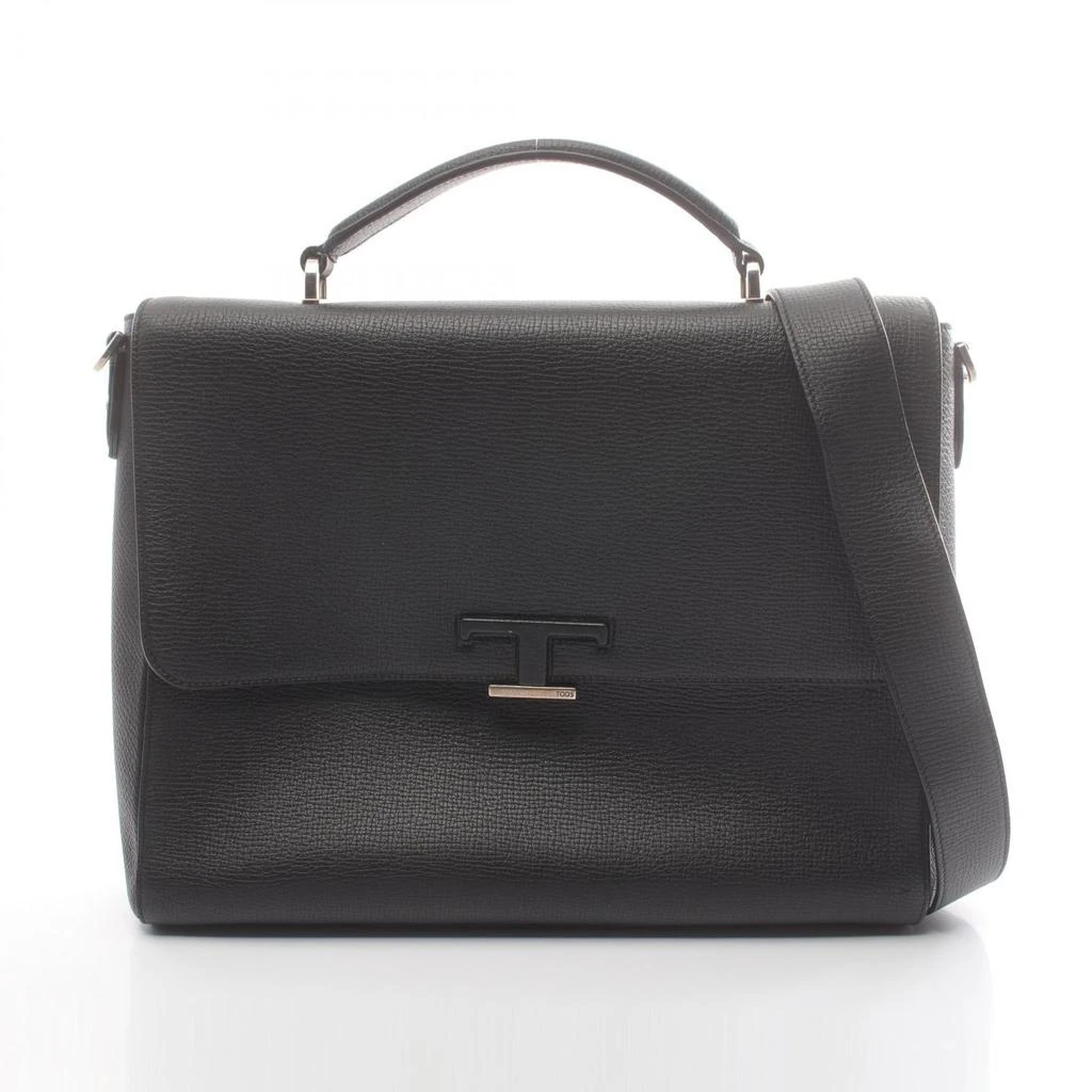 Tod's Tod's Leather T Timeless Briefcase Black 1