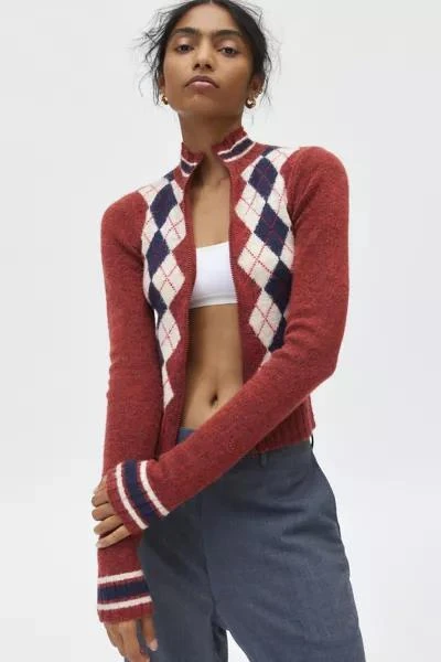 BDG BDG Clarke Argyle Zip-Up Sweater 2