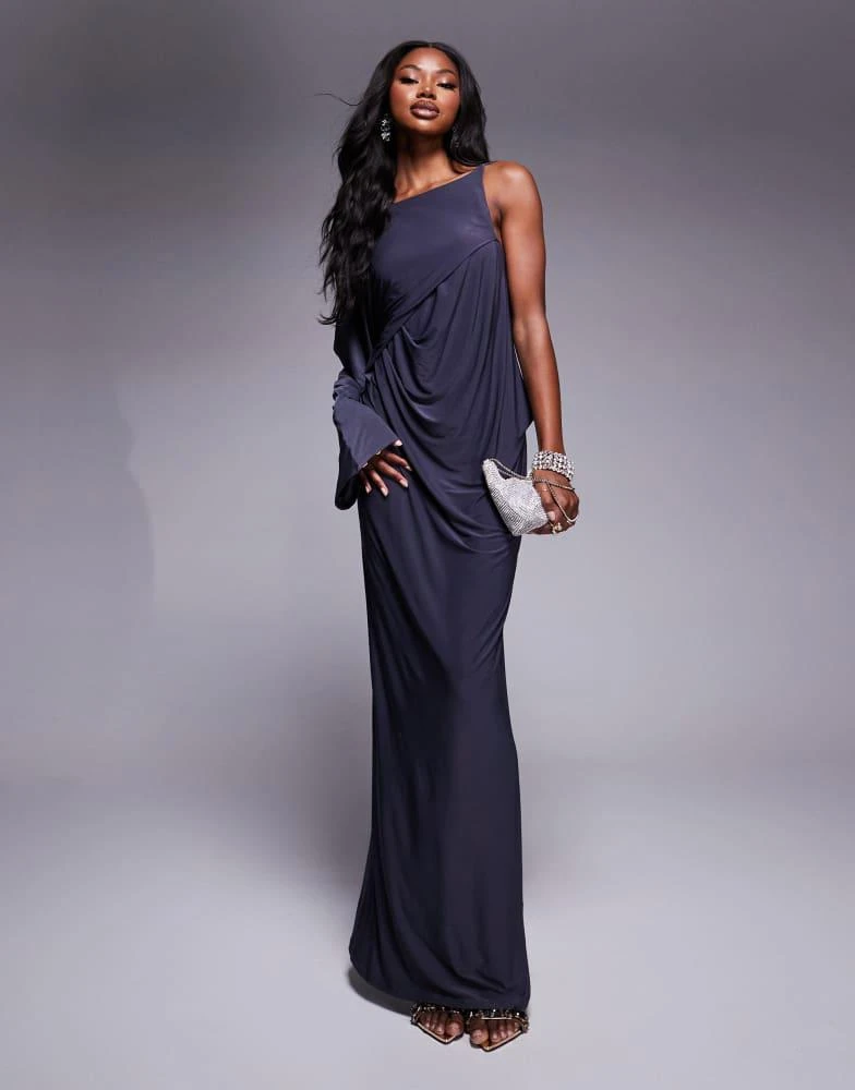 ASOS DESIGN slash neck long sleeve slouchy midi dress with diamante back trim in charcoal On Sale Now with Up to 58% Off | Discover Exclusive Deals & Savings at BeyondStyle ASOS DESIGN slash neck long sleeve slouchy midi dress with diamante back trim in charcoal On Sale Now with Up to 58% Off | Discover Exclusive Deals & Savings at BeyondStyle