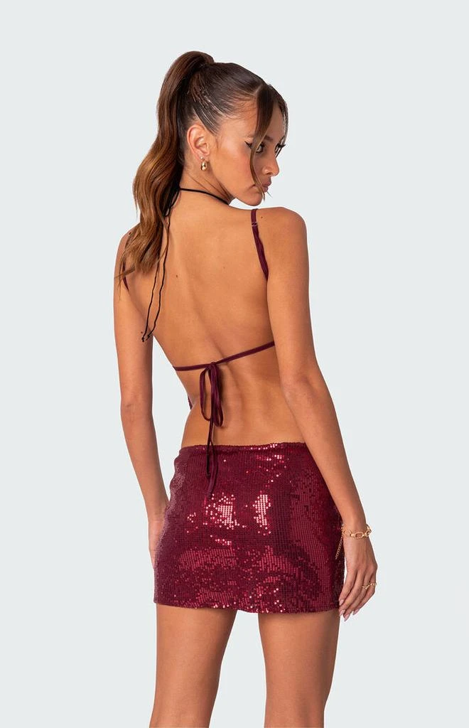 Edikted Cosmo Open Back Sequin Top 4