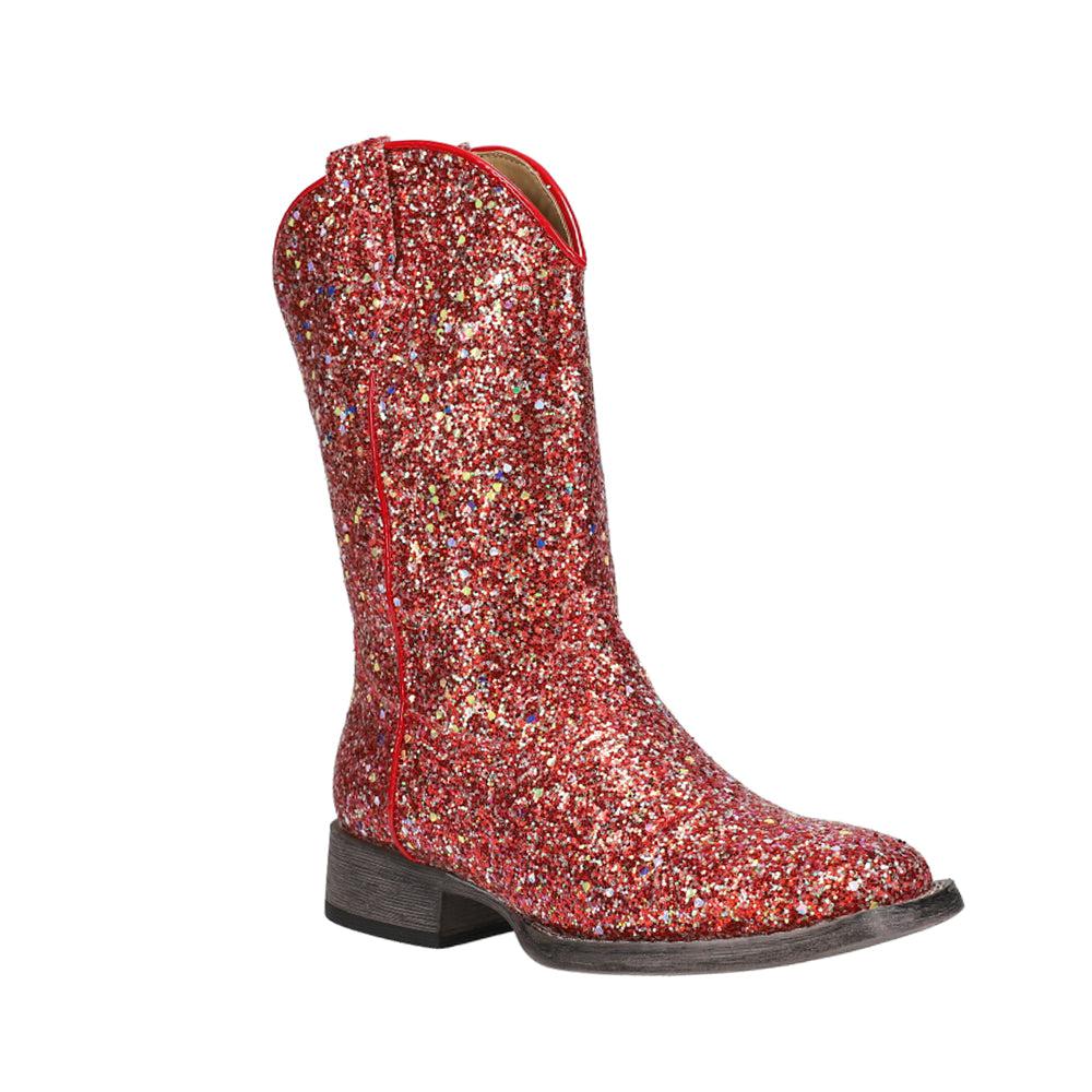 Roper Glitter Galore Square Toe Cowboy Boots (Little Kid)
