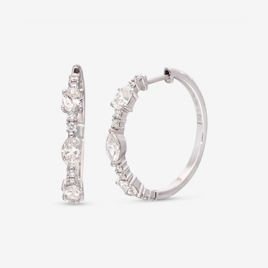 Ina Mar Ina Mar 14K White Gold, Diamond 1.81ct. twd. Hoop Earrings IMKGK25 1