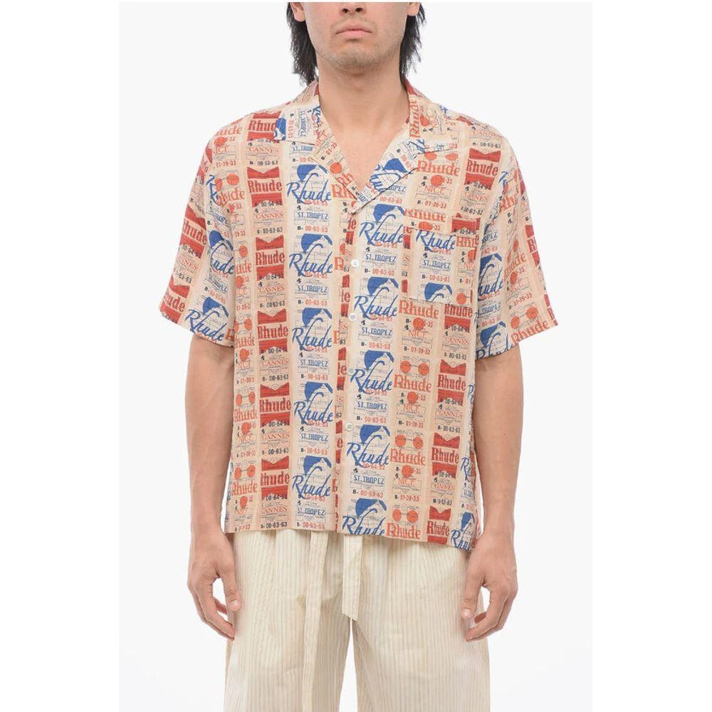 Rhude All-Over Printed Silk VOYAGE Men's Shirt 1