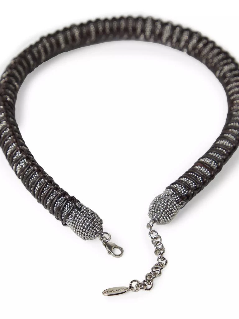 Brunello Cucinelli Monili and Braided Leather Choker 3