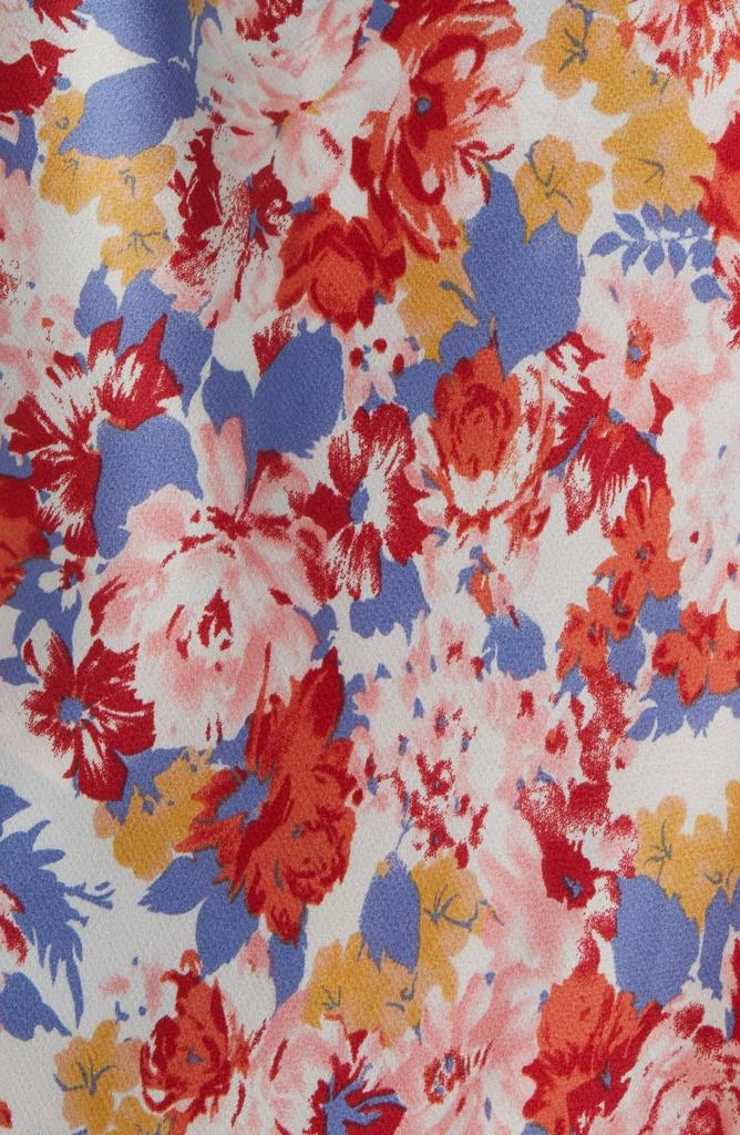 FLORET STUDIOS Floral Satin Faux Wrap Midi Dress 6