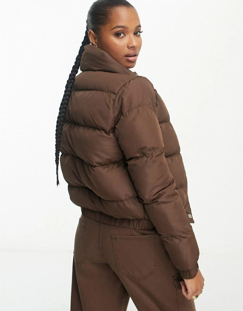 Brave Soul Brave Soul Petite puffer jacket in chocolate brown 3