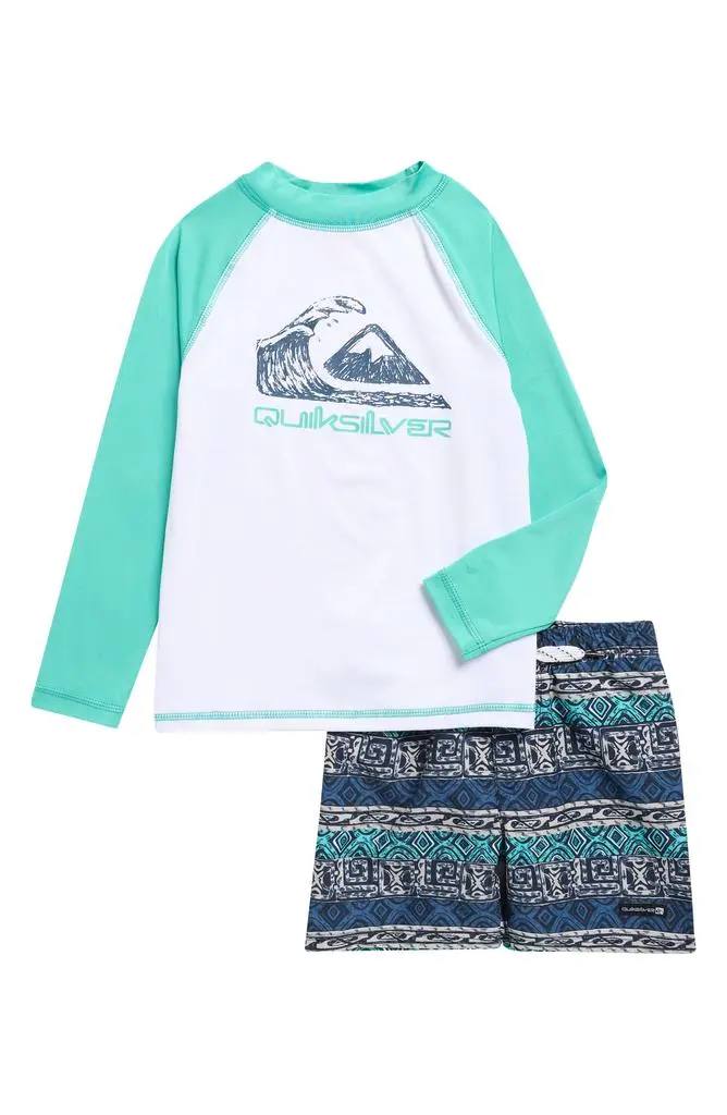 Quiksilver Kids' Long Sleeve Rashguard & Swim Trunks Set