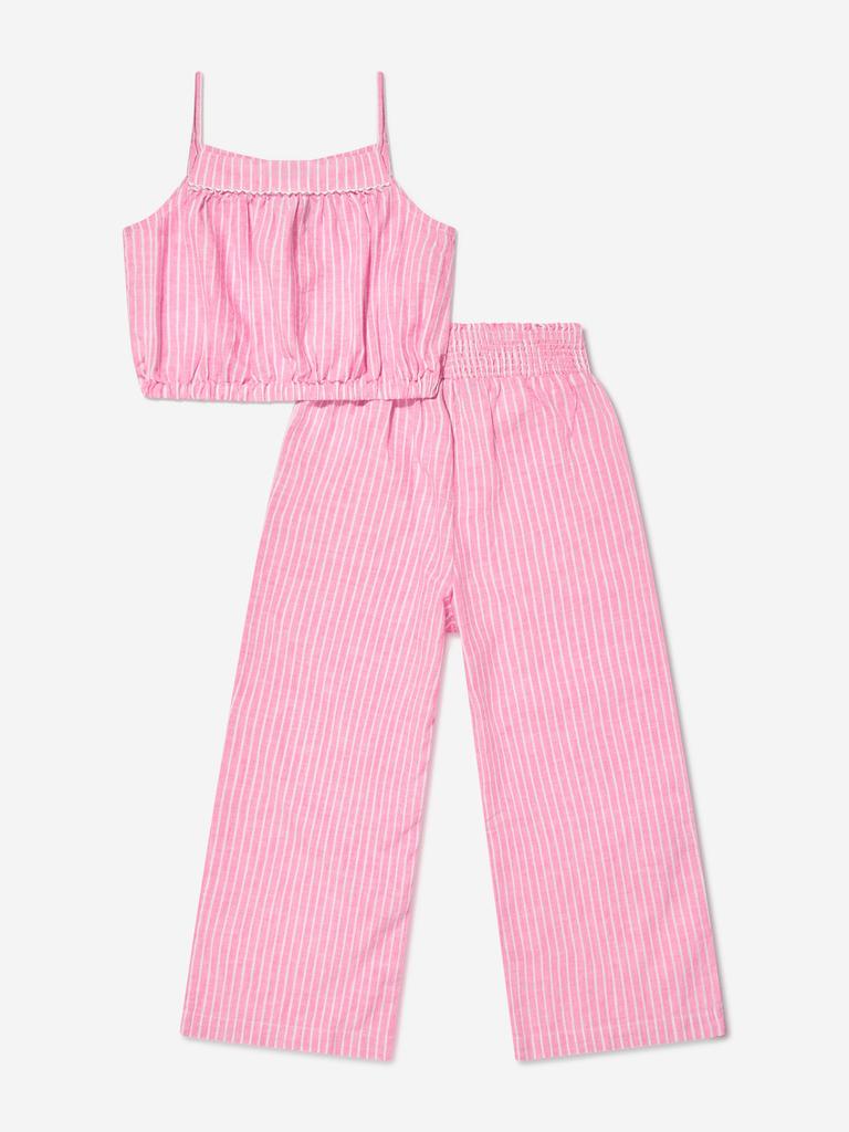 Ralph Lauren Girls Striped Trouser Set in Pink