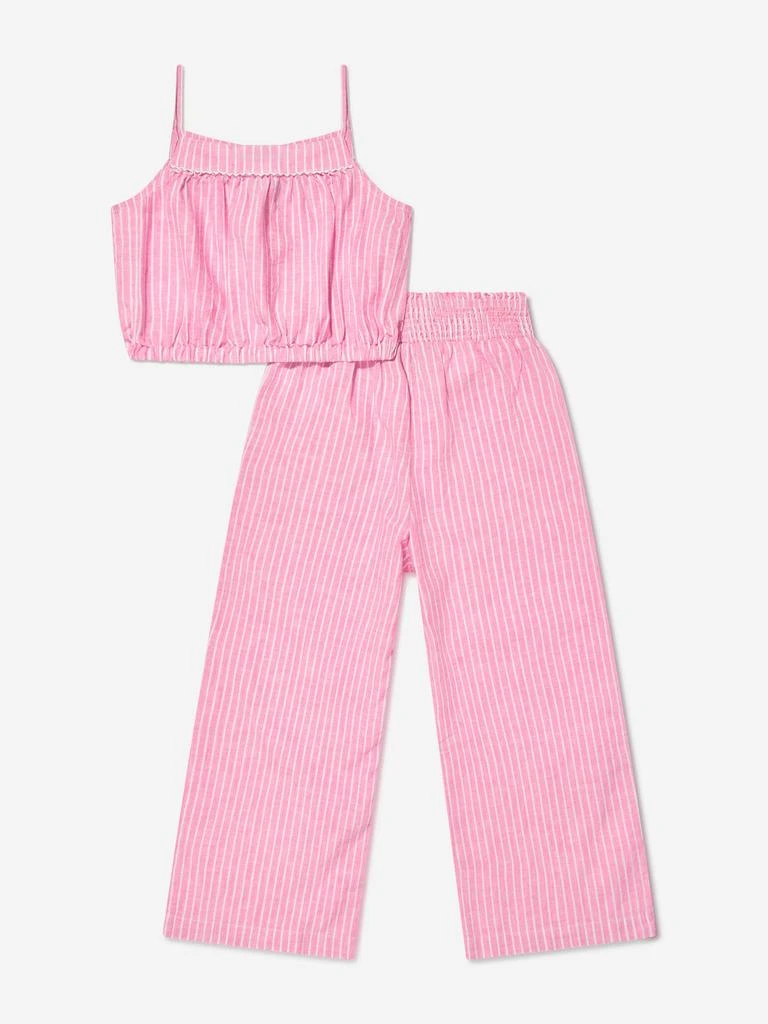 Ralph Lauren Girls Striped Trouser Set in Pink 2