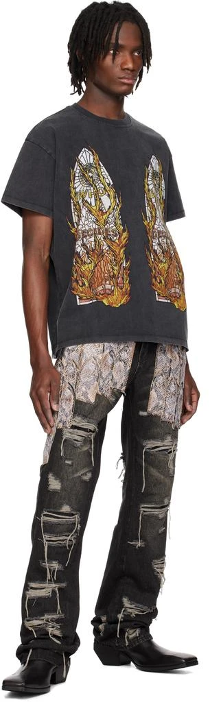 Who Decides War SSENSE Exclusive Black Flame Glass T-shirt 4