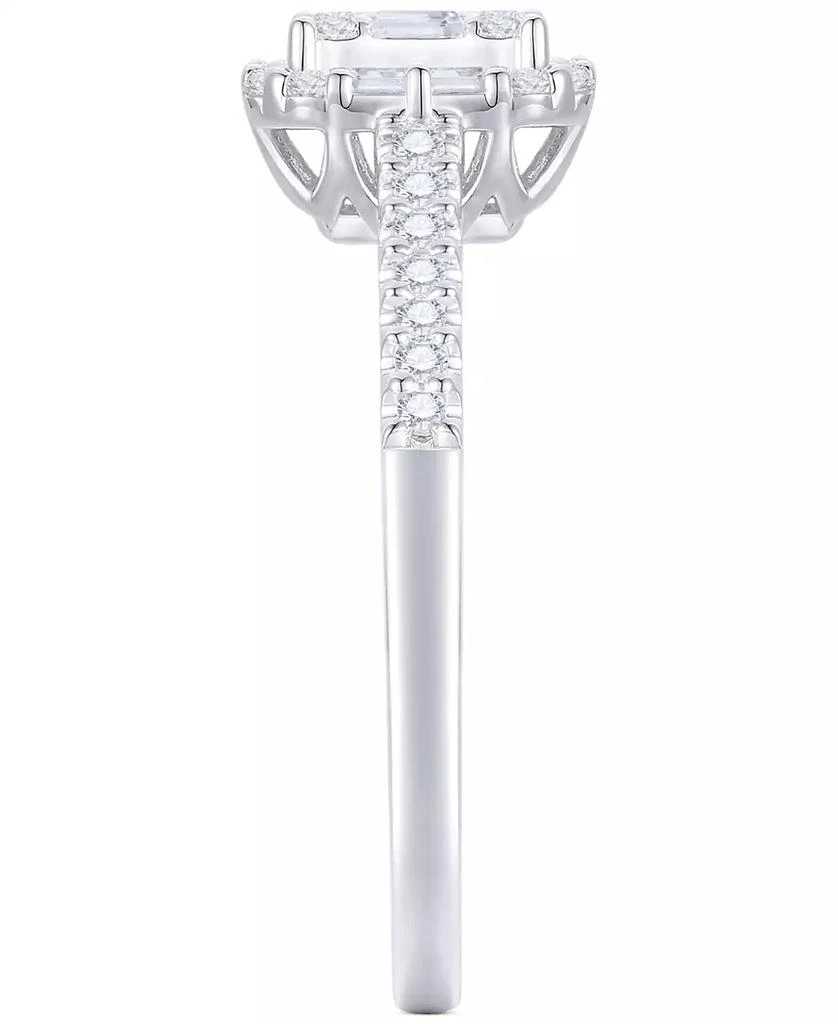 Macy
s Diamond Emerald Shaped Halo Cluster Engagement Ring (3/8 ct. t.w.) in 14k White Gold 5