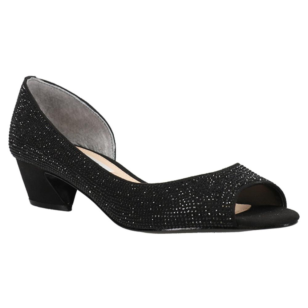 Nina Rossie Rhinestone Peep Toe Wedding Pumps