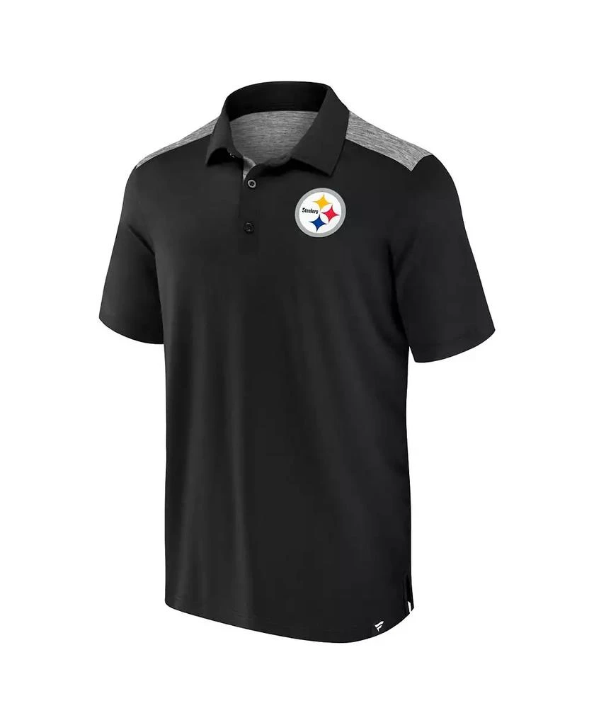 Fanatics Men's Black Pittsburgh Steelers Long Shot Polo Shirt 2