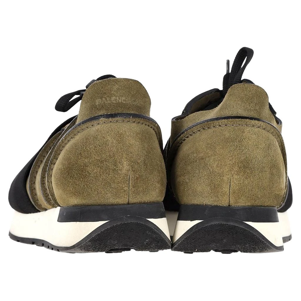 Balenciaga Race Runner Sneakers in Olive Green Suede 5