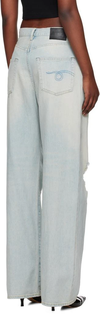 R13 SSENSE Exclusive Blue Damon Pleated Wide Leg Jeans 3