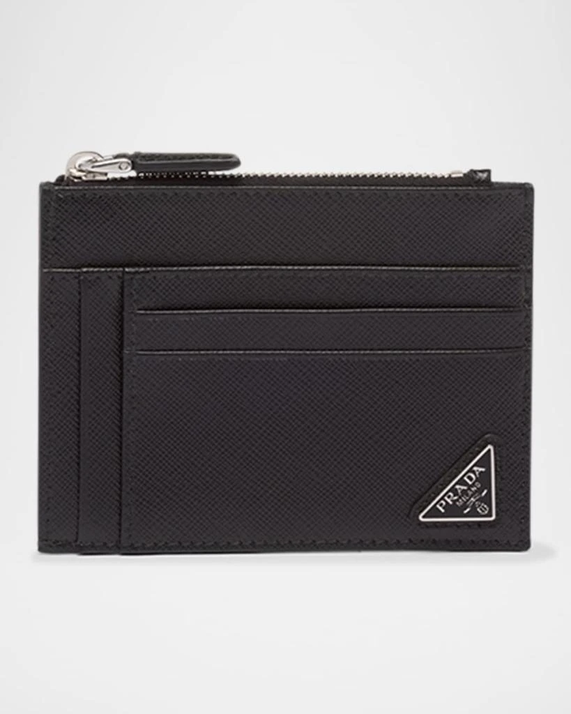 Prada Men's Saffiano Leather Zip Card Holder 1