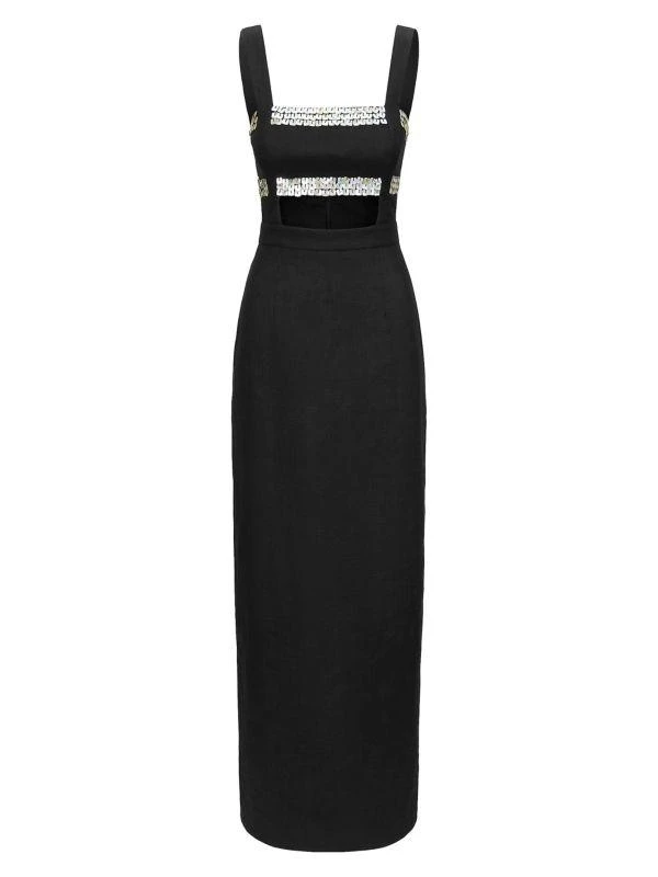 Staud Mickey Linen Embellished Maxi Dress 5